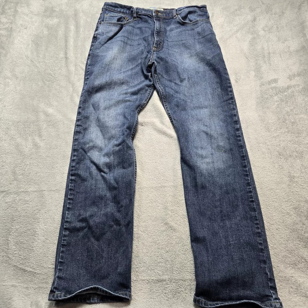 Wrangler Flex Jeans Mens 36x33 Blue Straight Leg Stretch Denim Tag 36x34